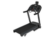A black Horizon 7.0 AT Treadmill with a visible console screen, handrails, and a running belt.