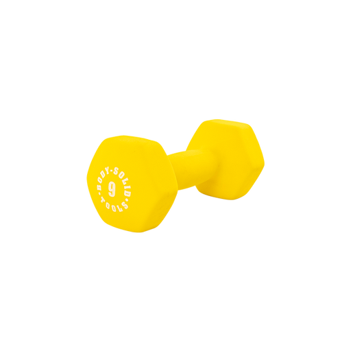 Bodysolid Yellow 9lb Neoprene Dumbbell  | Fitness Experience