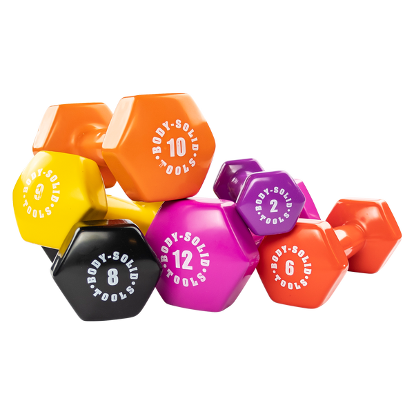 Bodysolid Orange 10lb Vinyl Dumbbell  | Fitness Experience