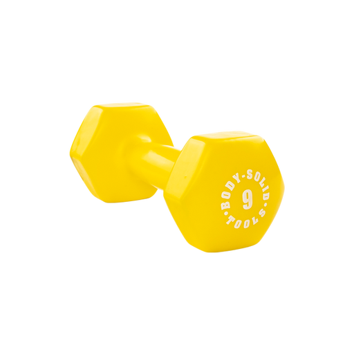 Bodysolid Yellow 9lb Vinyl Dumbbell | Fitness Experience