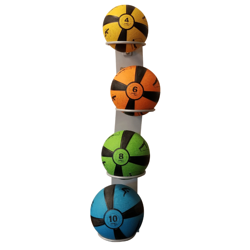 Prism Fitness Smart Medicine Ball Rack, Rack Only view with medicine balls | Fitness Experience