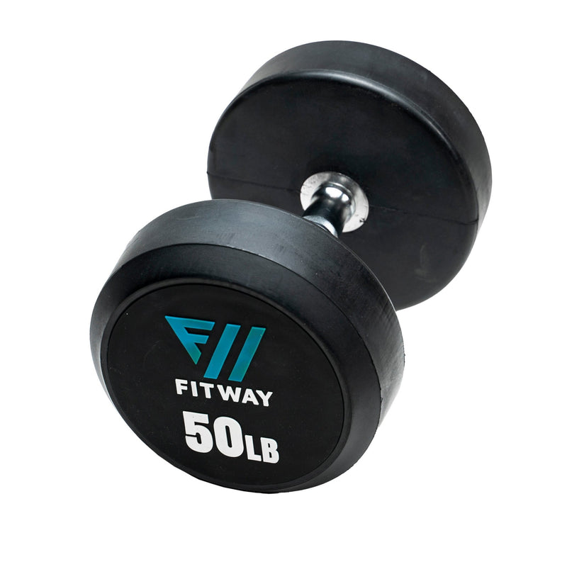 FitWay Equip. Commercial Rubber Dumbbell Set, 5lb - 50lb - Fitness Experience