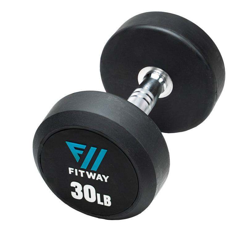 FitWay Equip. Commercial Rubber Dumbbell Set, 5lb - 50lb - Fitness Experience