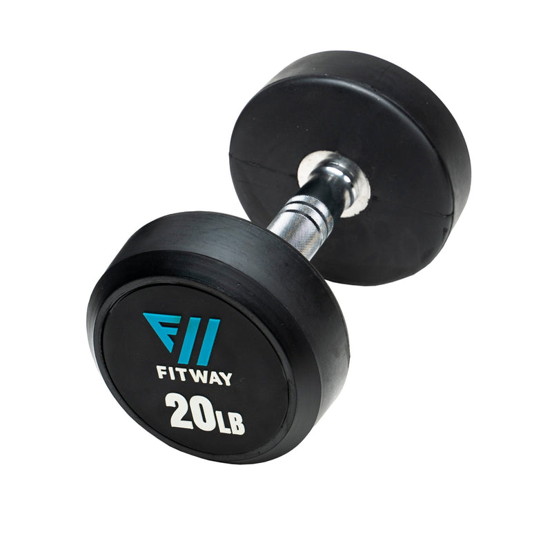 FitWay Equip. Commercial Rubber Dumbbell Set, 5lb - 50lb - Fitness Experience