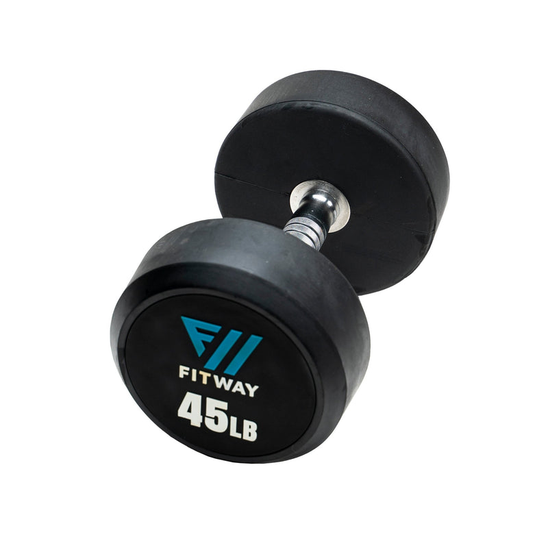 FitWay Equip. Commercial Rubber Dumbbell Set, 5lb - 50lb - Fitness Experience
