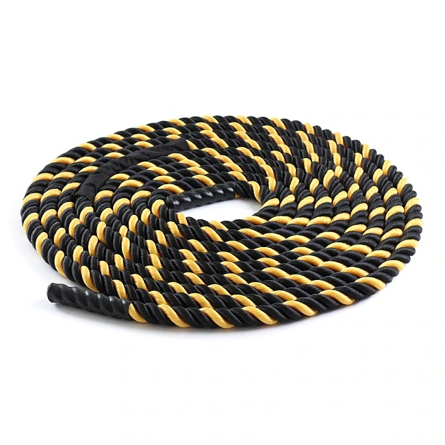 Crossfit Rope Yellow Treadmill Factory 50' Black/Yellow Battle Rope | Fitness Experience