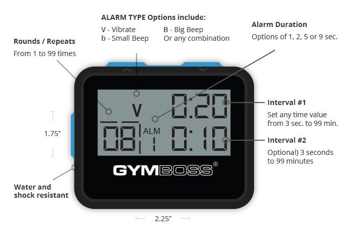 GYMBOSS Interval Timer - Classic - Fitness Experience