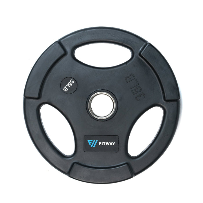 Fitway Olympic Rubber Grip Plate - 35lbs