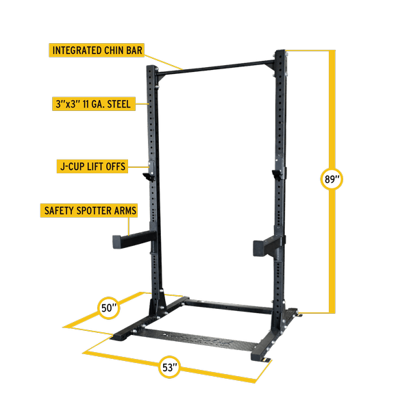 Half rack with spotter discount arms