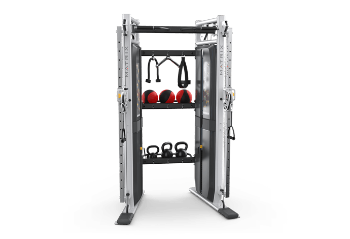 Matrix Fitness Versa Functional Trainer with 30&quot; Storage Kit side view | Fitness Experience